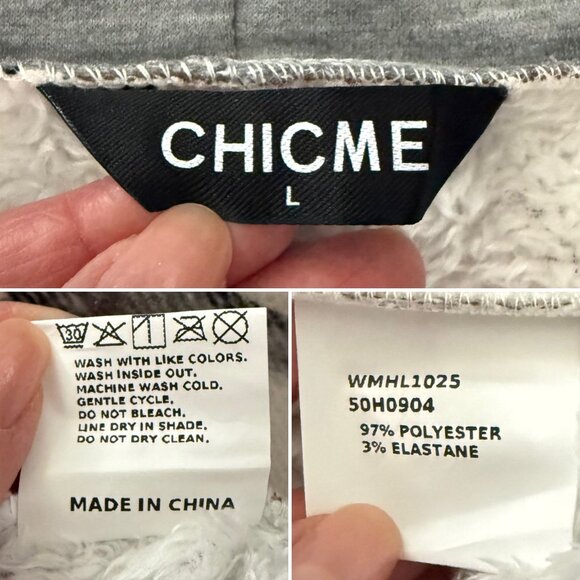 ChicMe Plaid Hooded Jacket Size L Camel Brown Fleece Lined Casual Boho Shacket - Picture 5 of 10